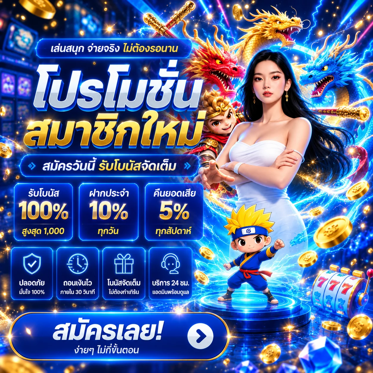 ภาพโปรโมชั่นสมาชิกใหม่ของ sexybar789 โทนน้ำเงินทอง